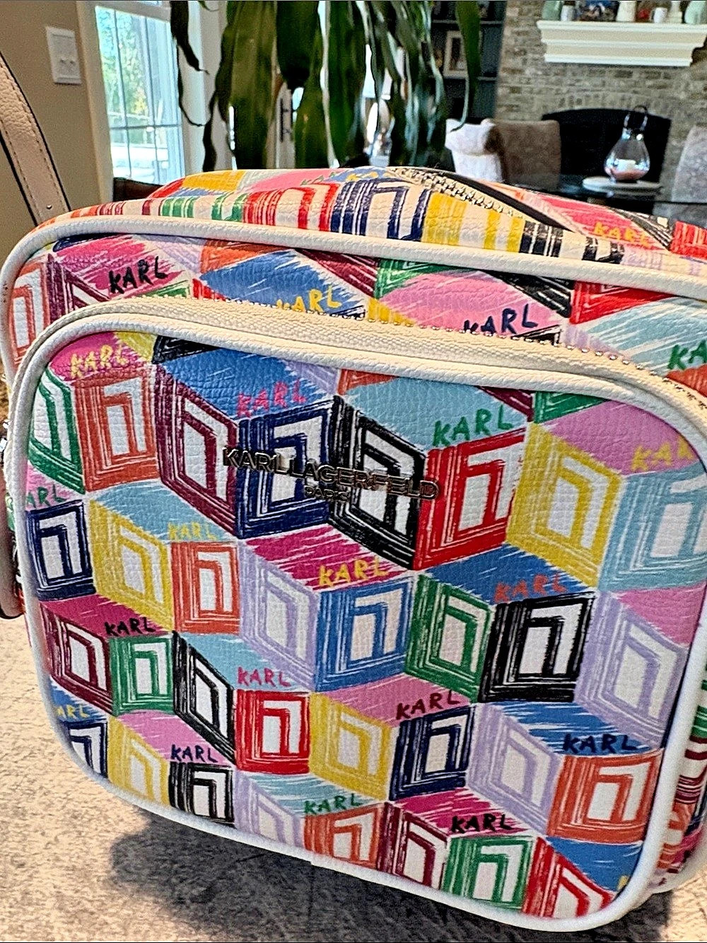 Karl Lagerfeld Multicolor Geometric Shoulder Bag